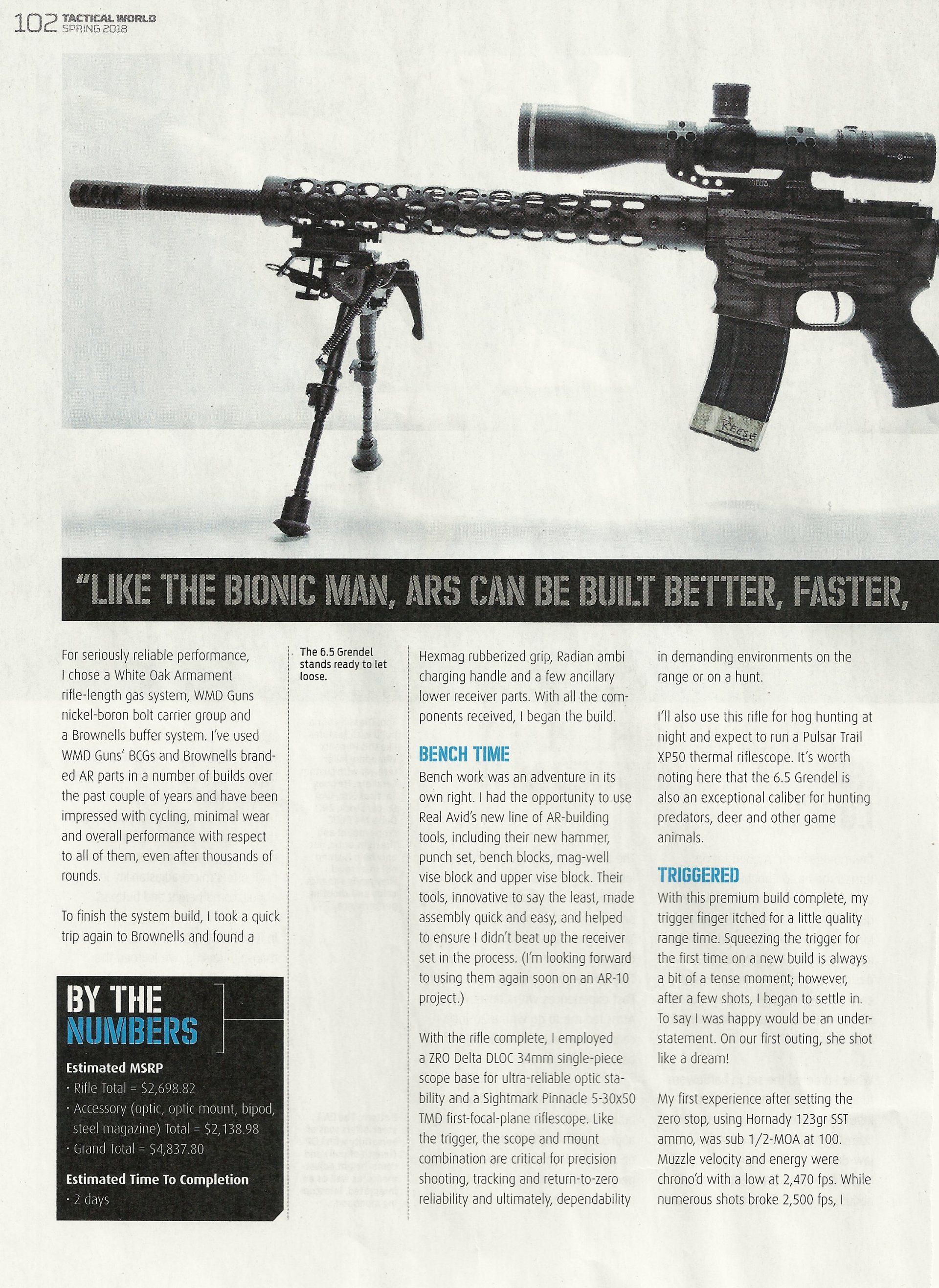 Black rifle with scope and bipod
