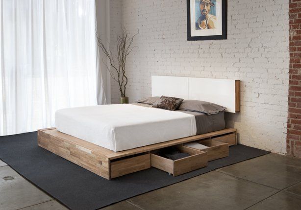 lax platform storage bed & headboard