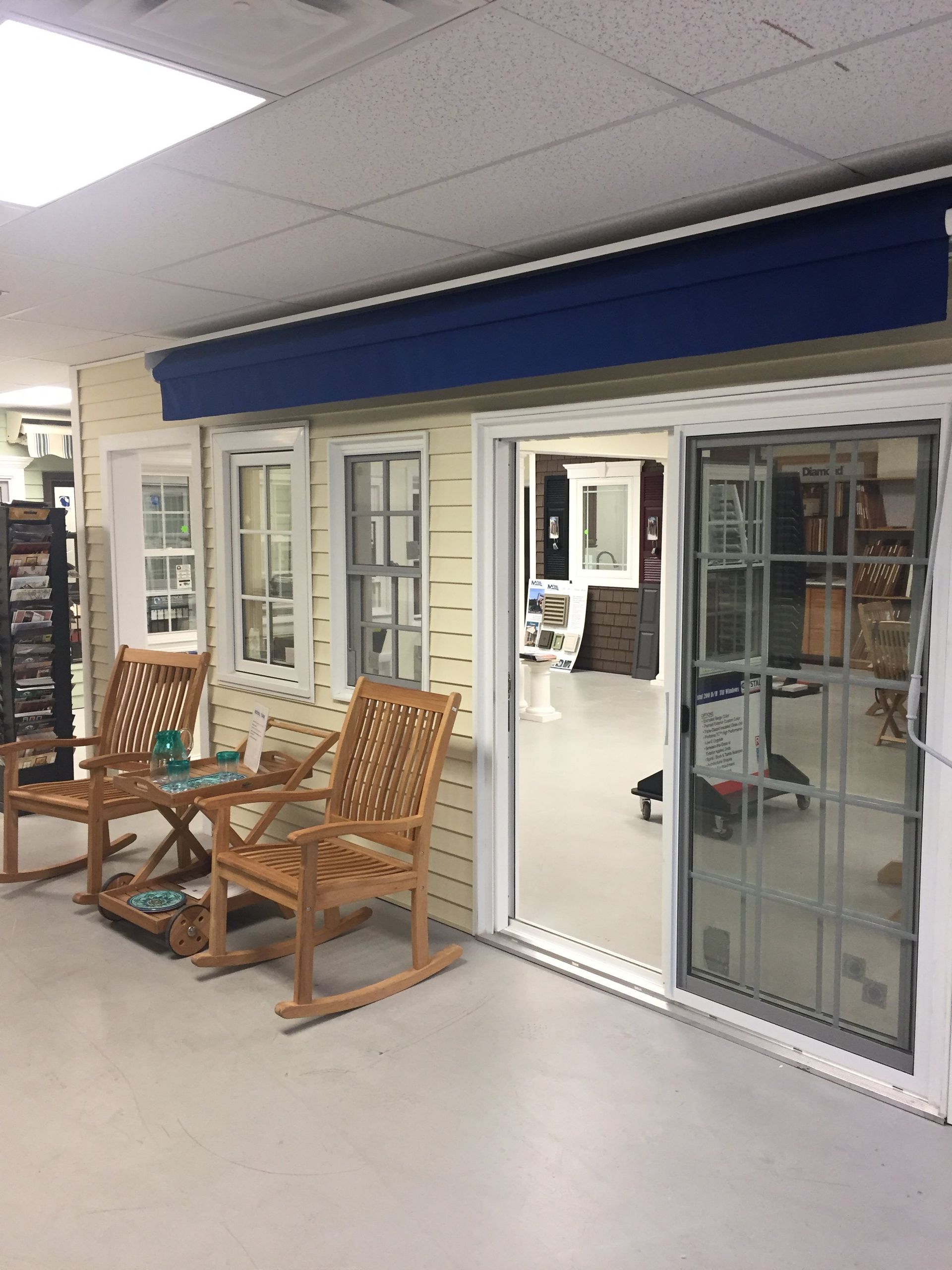 doors, windows, and patio furnitures in ener-g tech, inc. showroom