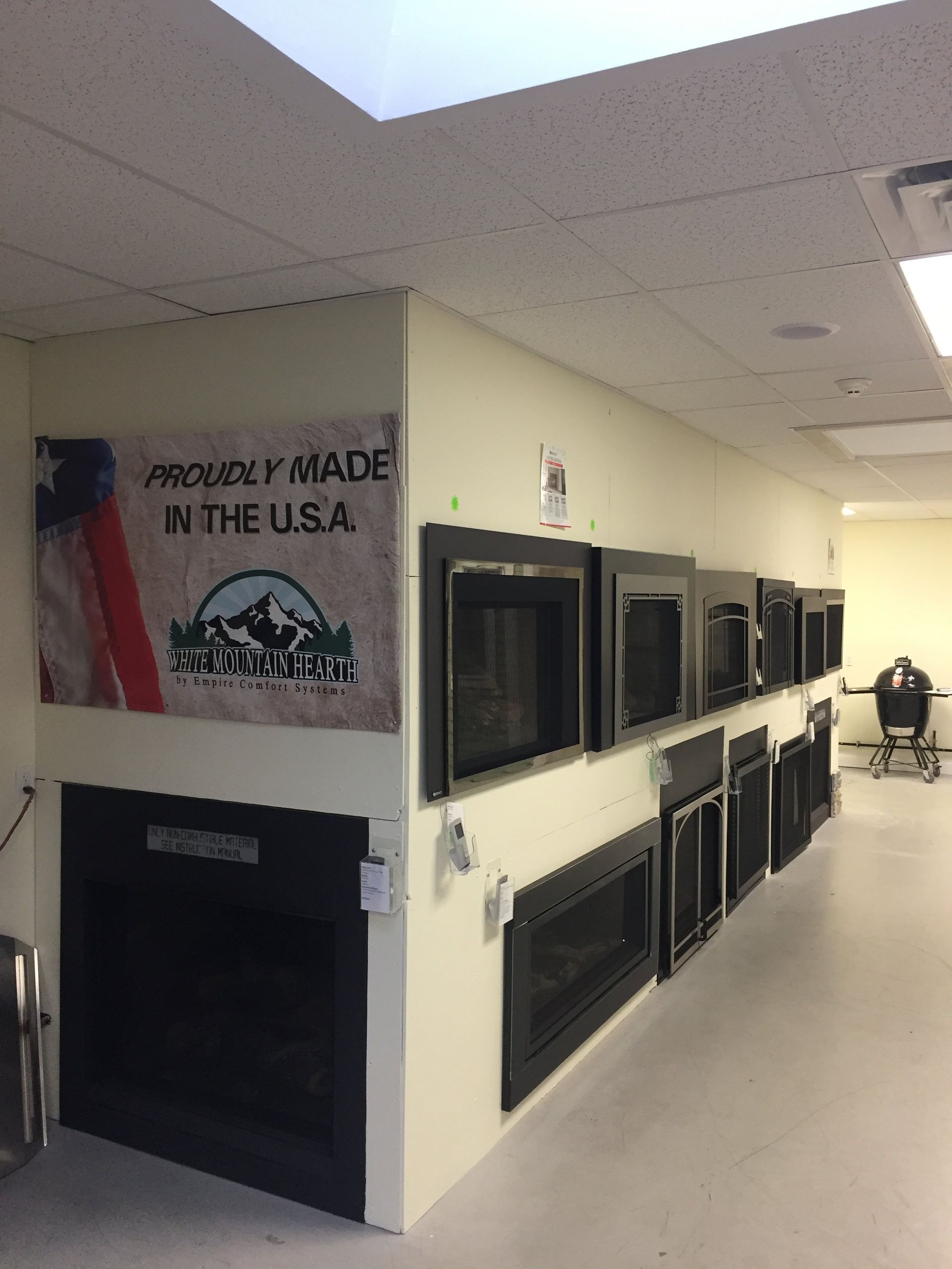 fireplaces in ener-g tech, inc. showroom