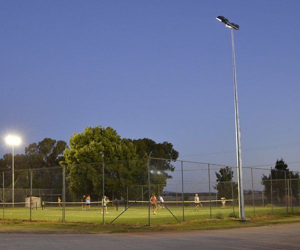 playing in tennis court