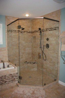 Mirror Repair — Comfort Room with a Glass Enclosure In Columbus, IN