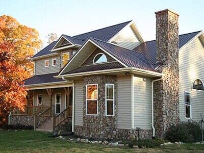 Beige and Stone House in the Fall - Chimney Cleaning in Onemo, VA Beige and Stone House in the Fall - Chimney Cleaning in Onemo, VA
