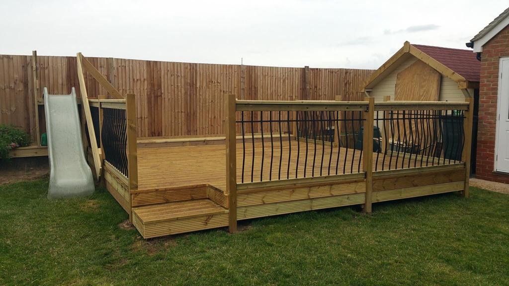 Garden wood decking