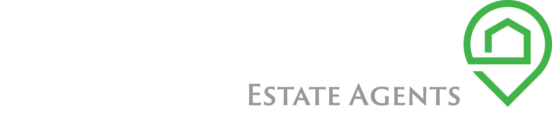 A green and white logo for estate agents
