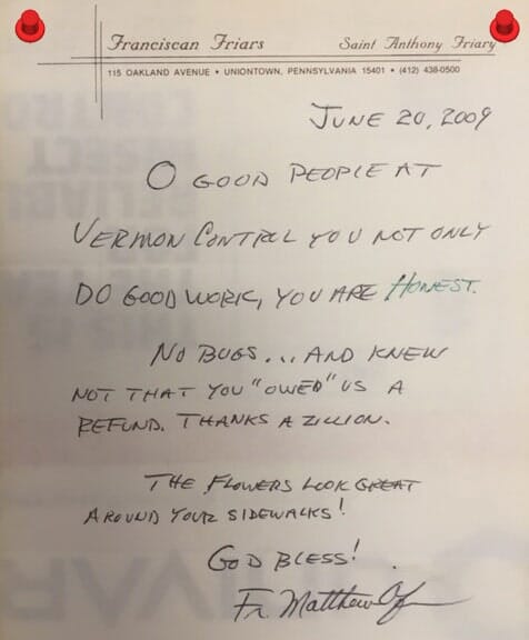 Testimonial From Client — Pest Control in Uniontown, PA