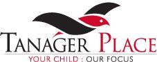 Tanager Place logo with black and red bird above the text “TANAGER PLACE” and “YOUR CHILD. OUR FOCUS.”