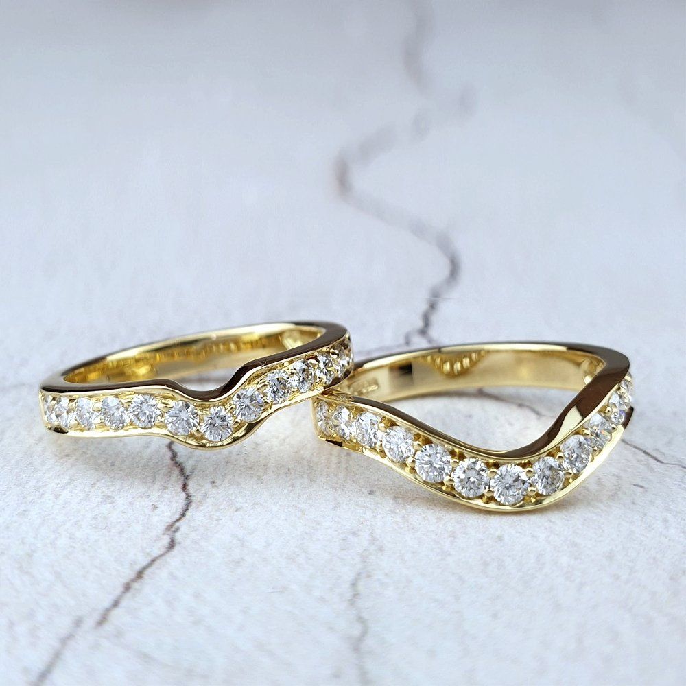 Fitted wedding rings with diamonds Fitted wedding rings with diamonds