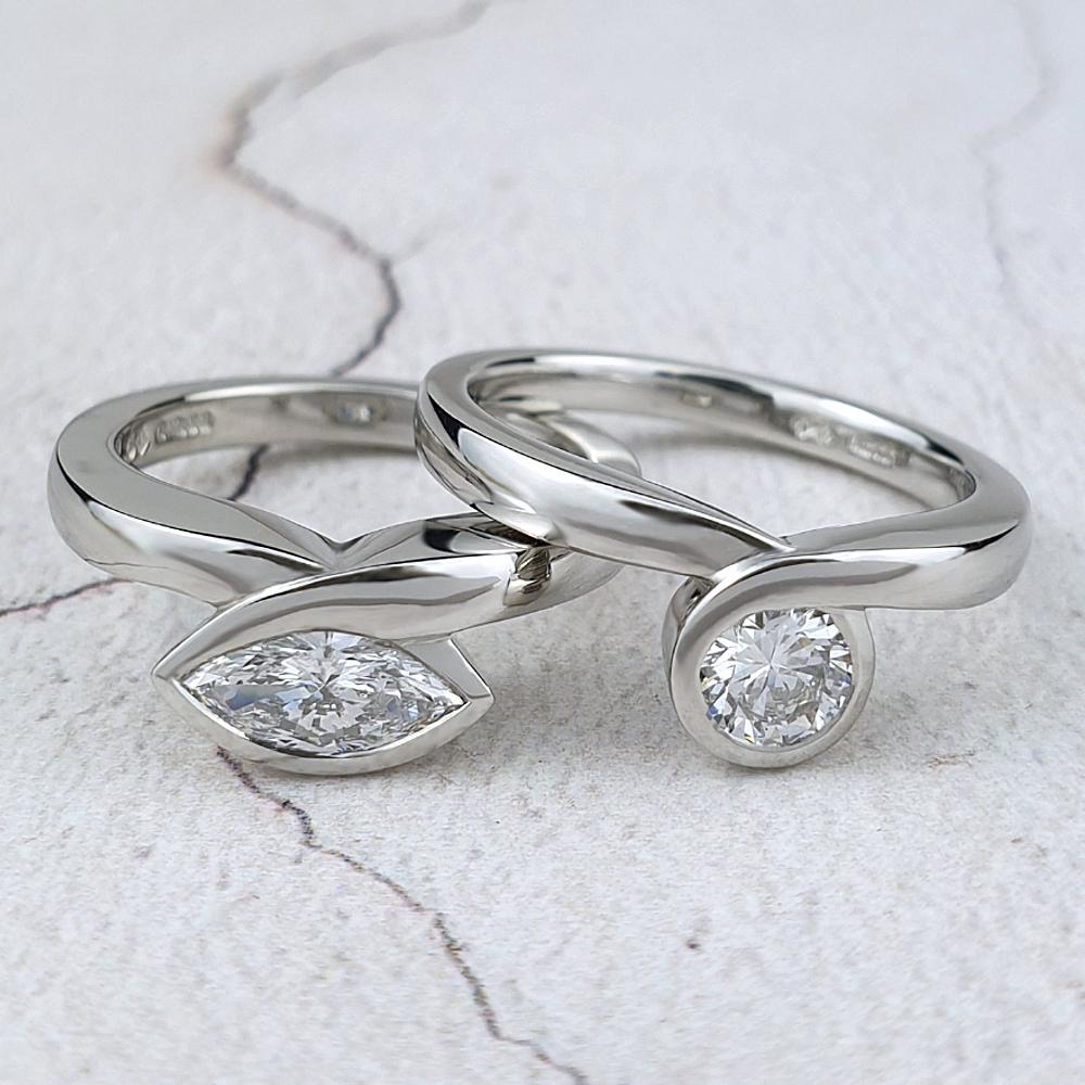 Infinity Engagement Rings in platinum with diamonds Infinity Engagement Rings in platinum with diamonds