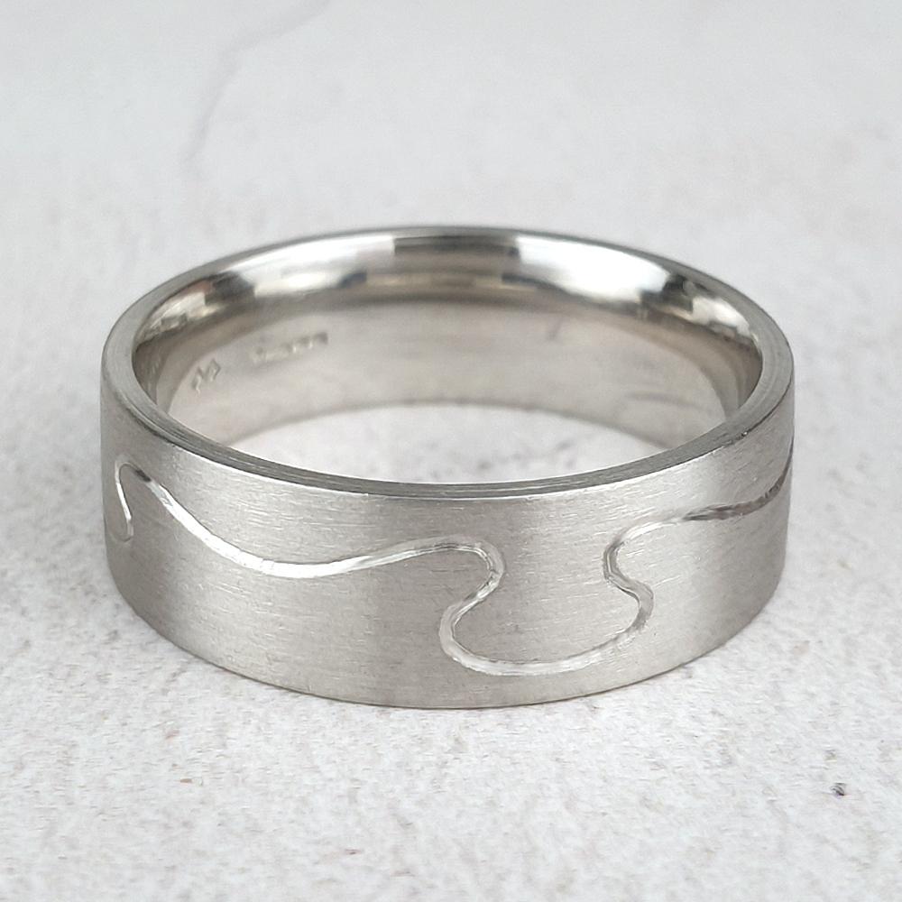 Mans jigsaw style wedding ring
