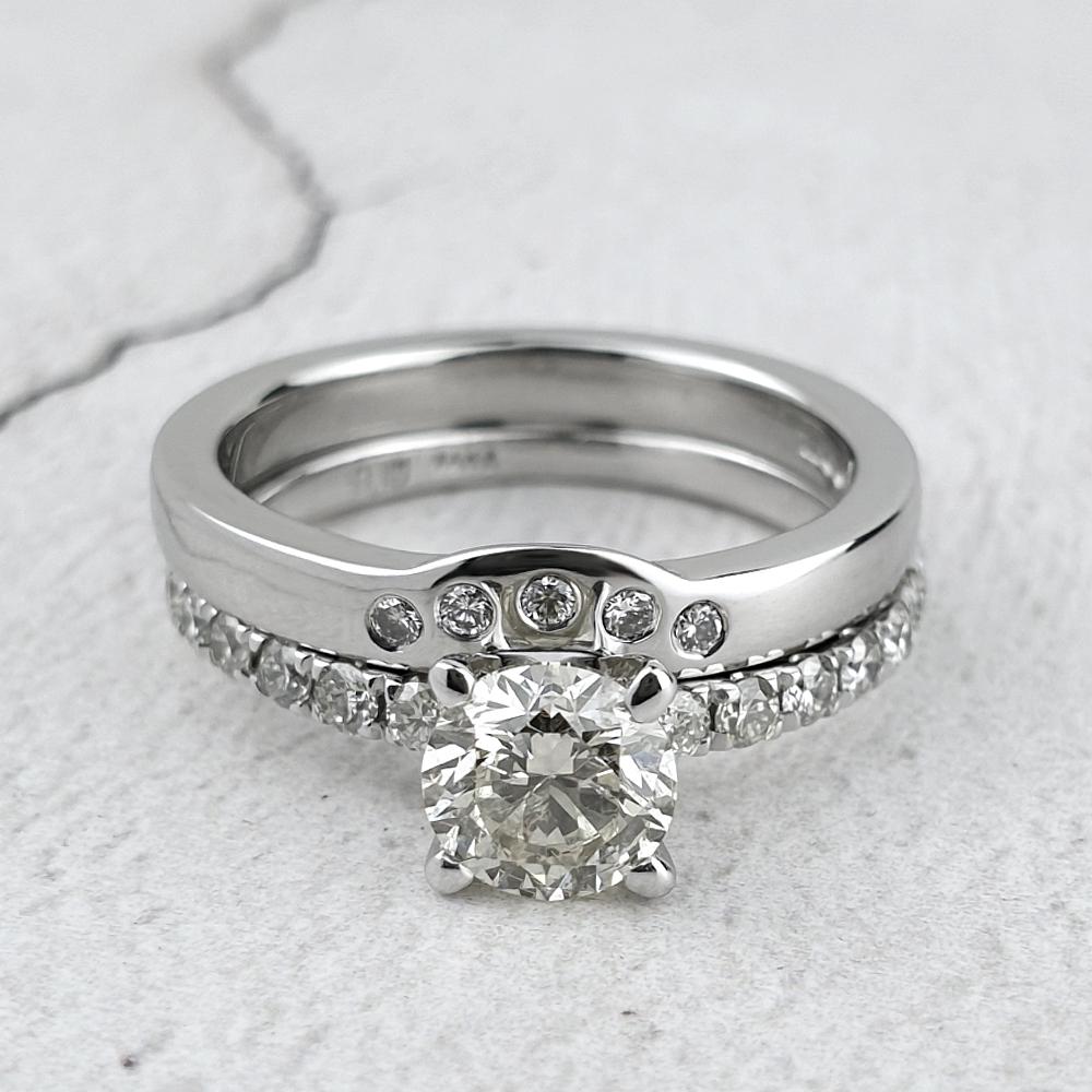 Client's engagement ring with a fitted wedding ring Client's engagement ring with a fitted wedding ring