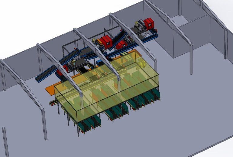 progetto 3d postazione industriale