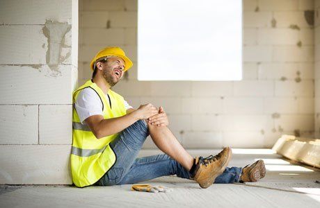 A man suffering from an injury