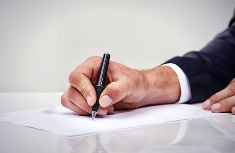 a man writing