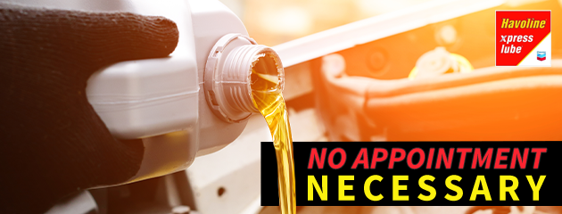 No Appointment Necessary at Havoline Xpress lube in NC & VA