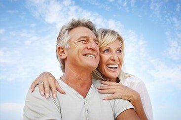 Couple smiling