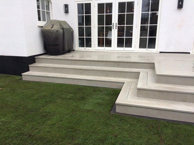 Lawn and glass windows