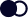 A black apple with a white circle around it on a white background.