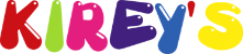 The word kirby 's is written in colorful letters on a white background
