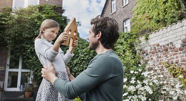 Father and Daughter Outside