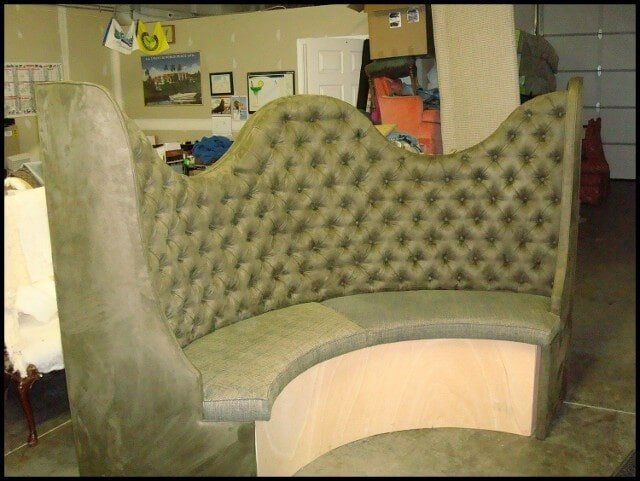 Curved Green Bench