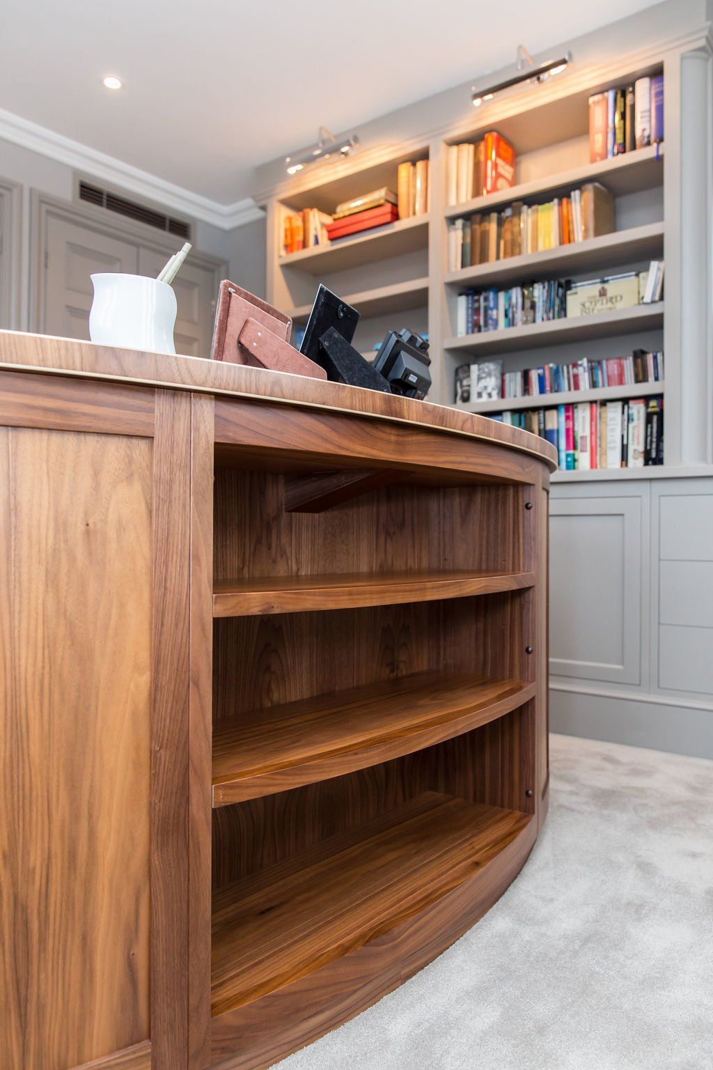 Library interior design bookcase