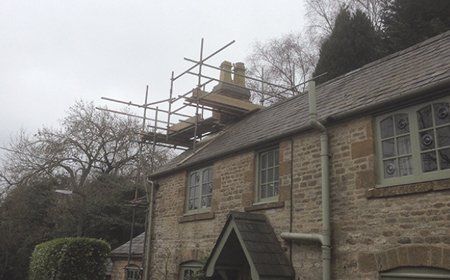 Chimney construction in progress