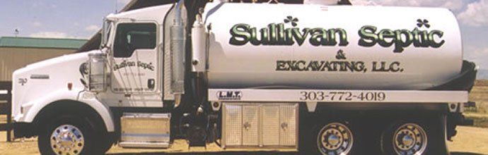 White septic truck with 