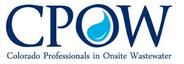 CPOW logo, dark blue letters, water droplet graphic in the