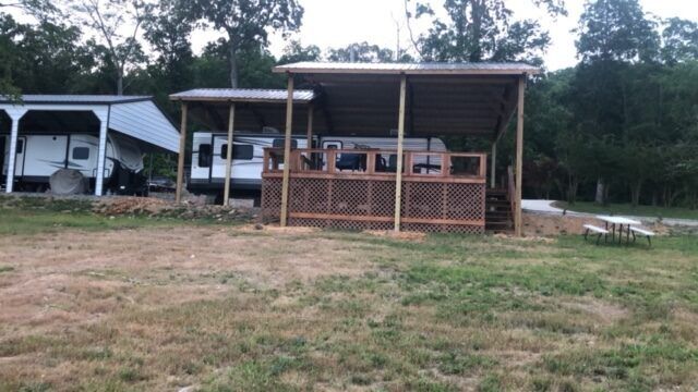 RV Storage with Small Deck ─ Canton, North Carolina ─ Shane Willis Construction