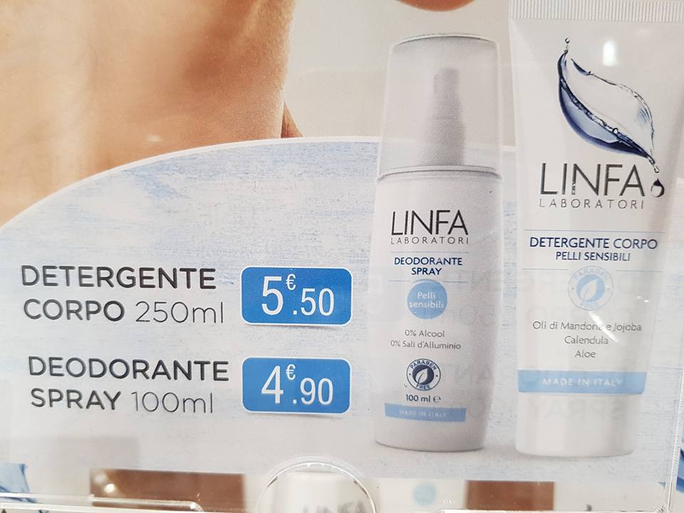 Detergente corpo e deodorante spray Linfa