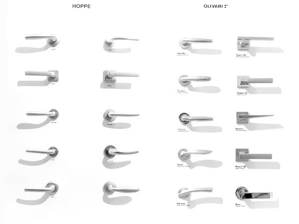 differenti tipologie di maniglie per porte