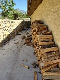 Before Pile of Woods Clean Up — Alamogordo, NM — David's Landscaping Design LLC
