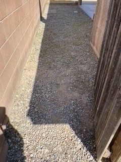 After Grass Removal Near Two Walls  — Alamogordo, NM — David's Landscaping Design LLC
