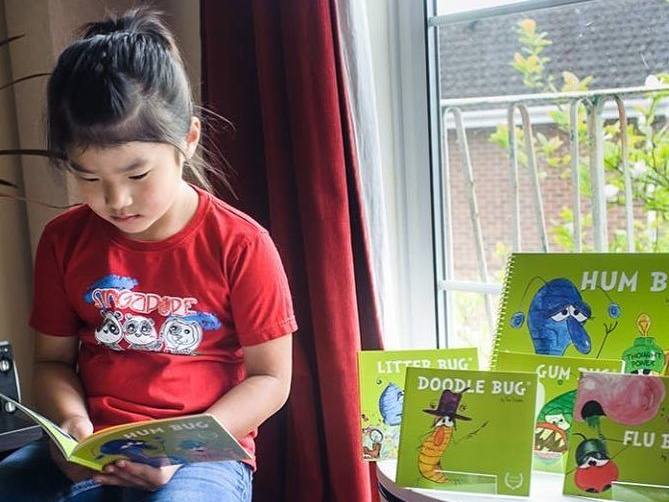 Child reading the book set