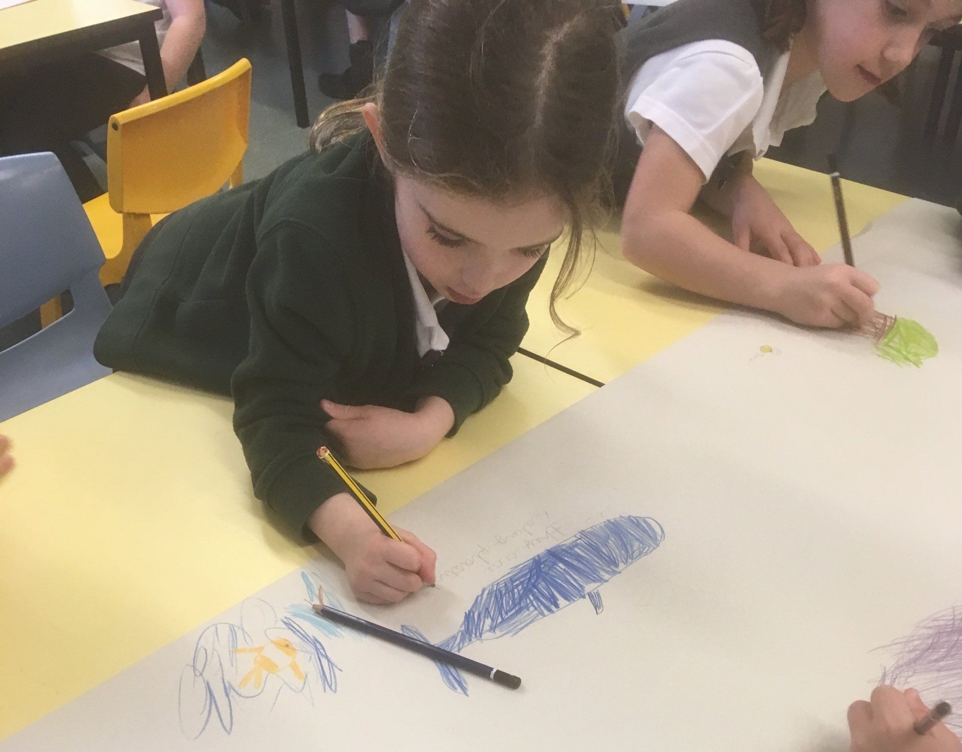 Drawing in Doodle bug's workshop