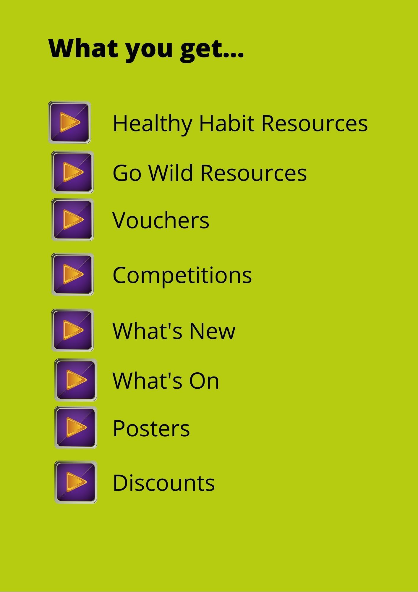 A list of membership treats