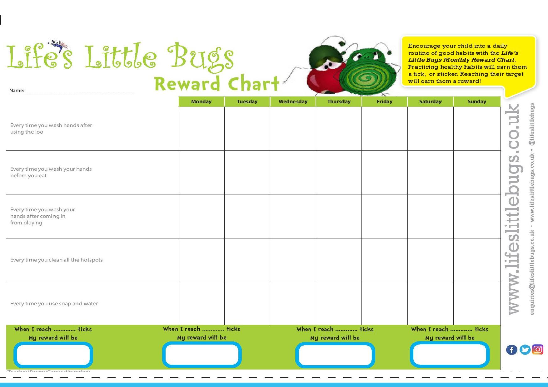 Tummy & Flu Bug Reward Chart