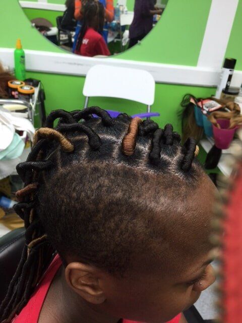 Black With Orange Mohawk Hair African Braid — Wilmington, DE — Tess African Hair Braiding & Beauty Supply