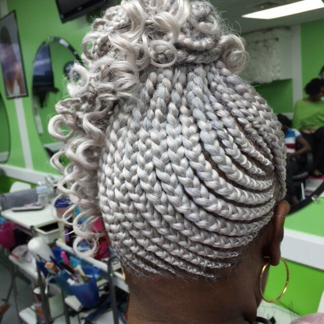 Stylish Ash Gray Hair Braid — Wilmington, DE — Tess African Hair Braiding & Beauty Supply