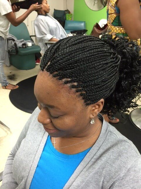 Ponytailed Curly Hair Braid — Wilmington, DE — Tess African Hair Braiding & Beauty Supply