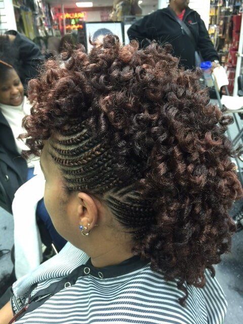 Curly Hair Mohawk Style African Braid — Wilmington, DE — Tess African Hair Braiding & Beauty Supply