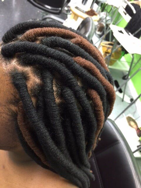 Long Black With Orange Hair African Braid — Wilmington, DE — Tess African Hair Braiding & Beauty Supply