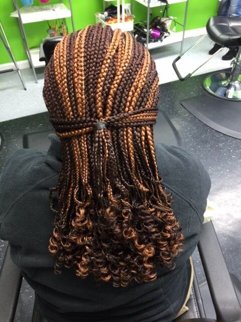 Brown With Orange Hair African Braid — Wilmington, DE — Tess African Hair Braiding & Beauty Supply