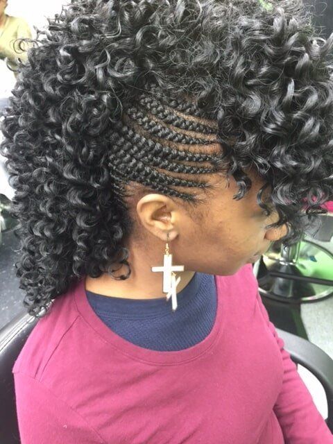 Long Curly Hair Mohawk Style African Braid — Wilmington, DE — Tess African Hair Braiding & Beauty Supply
