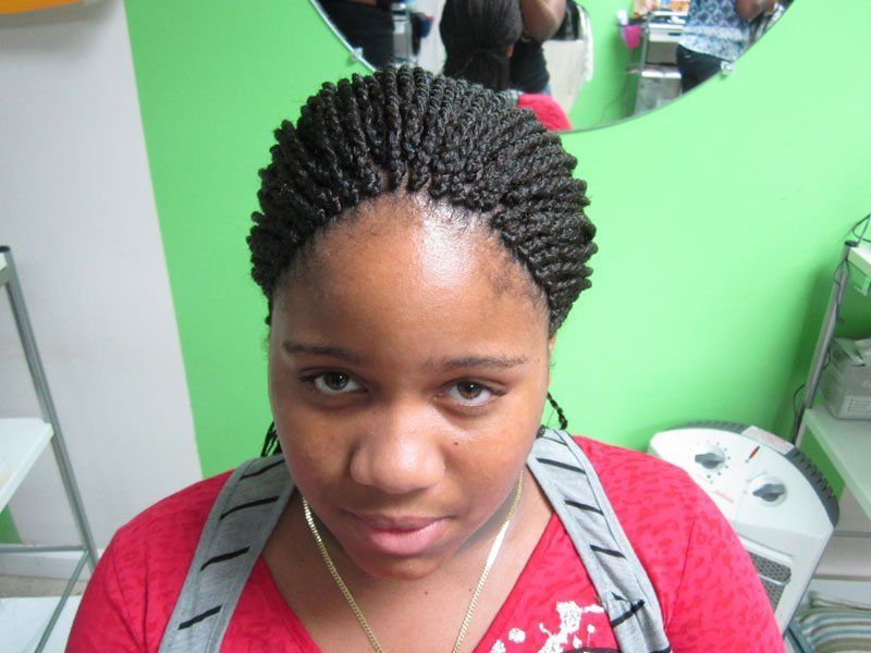 Front Hair Bun Braid — Wilmington, DE — Tess African Hair Braiding & Beauty Supply