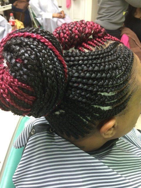 Black and Pink Hair Braid — Wilmington, DE — Tess African Hair Braiding & Beauty Supply