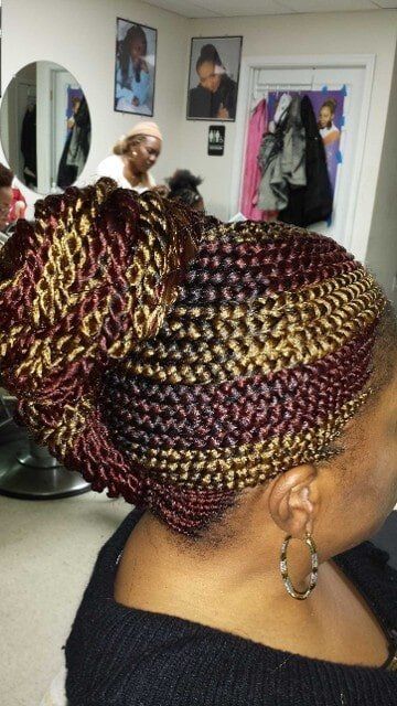 Blonde and Purple Hair Braid — Wilmington, DE — Tess African Hair Braiding & Beauty Supply