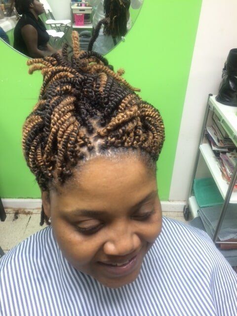 Black and Blonde Hair Stylish African Braid — Wilmington, DE — Tess African Hair Braiding & Beauty Supply