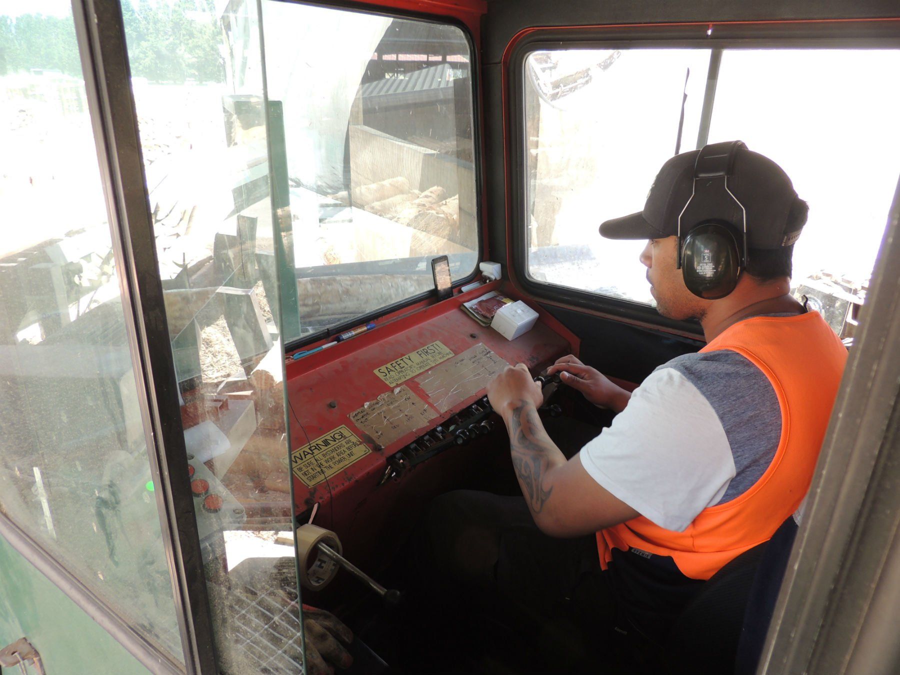 Professional operating a machine